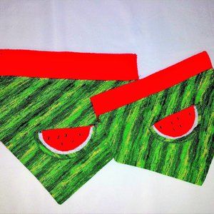 Large Dog Watermelon Slide-thru Pet Scarf